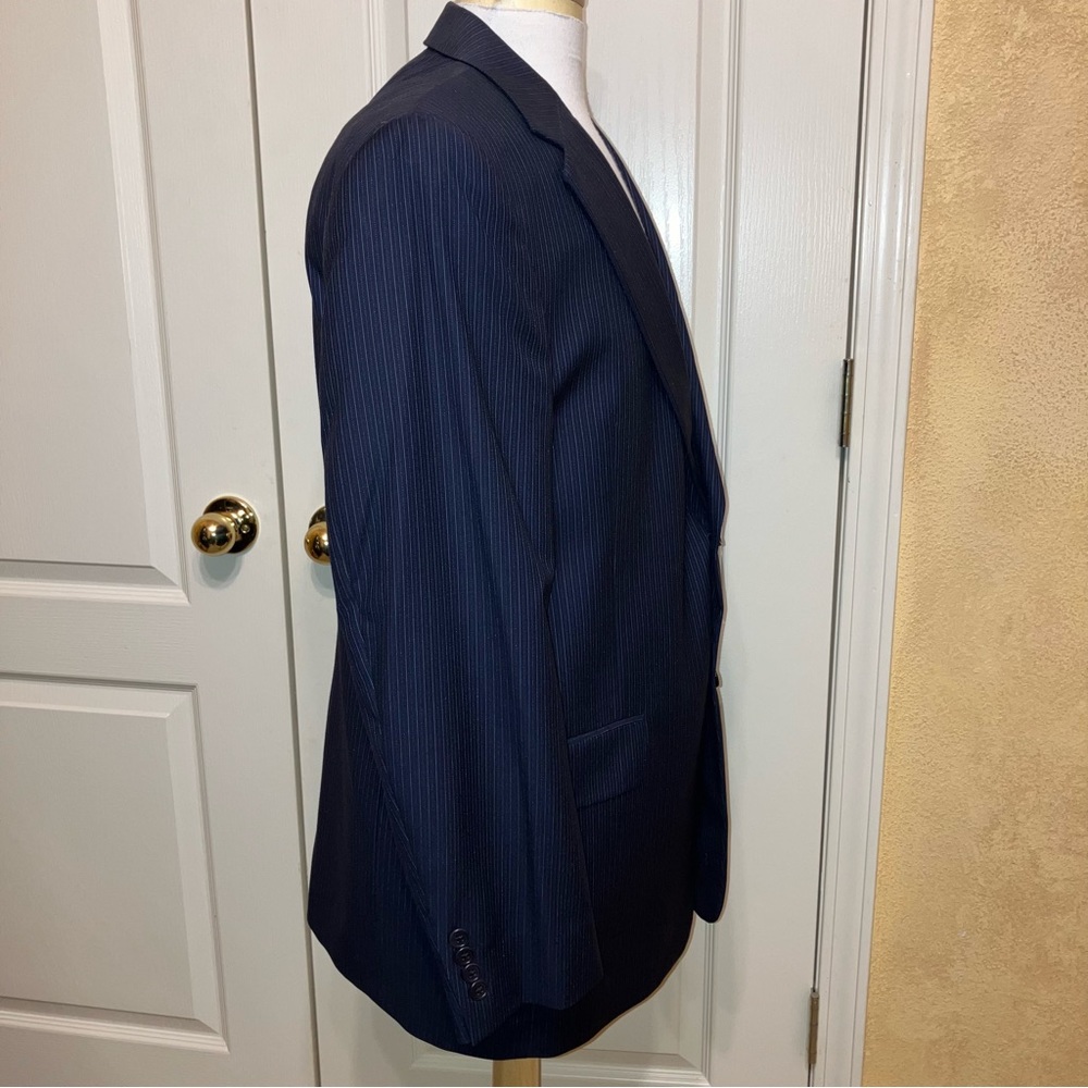 DANIEL CREMIEUX Blazer SUIT JACKET Loro Piana BLUE Pinstripe - Sz 40 R Excellent - Picture 6 of 14